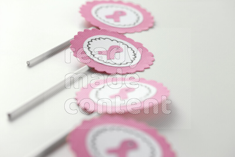 Cancer awareness signs on white background