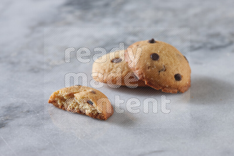 Cookies on grey marble background