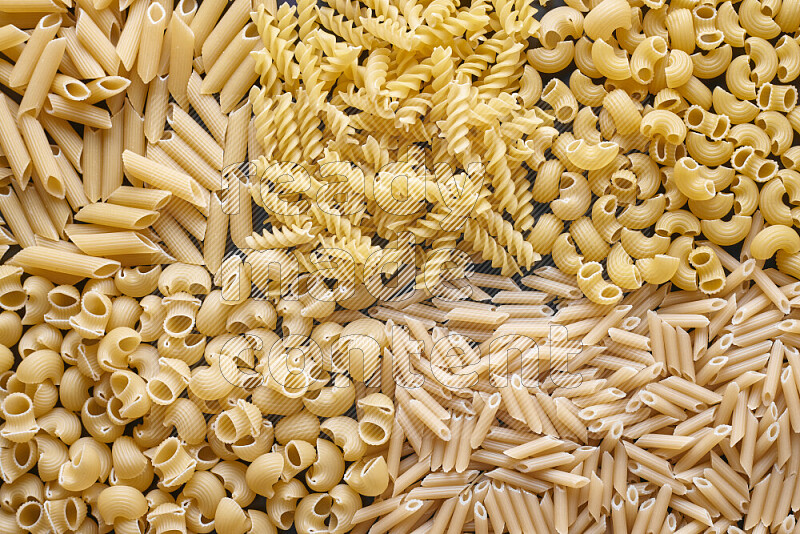 5 types of pasta filling the frame