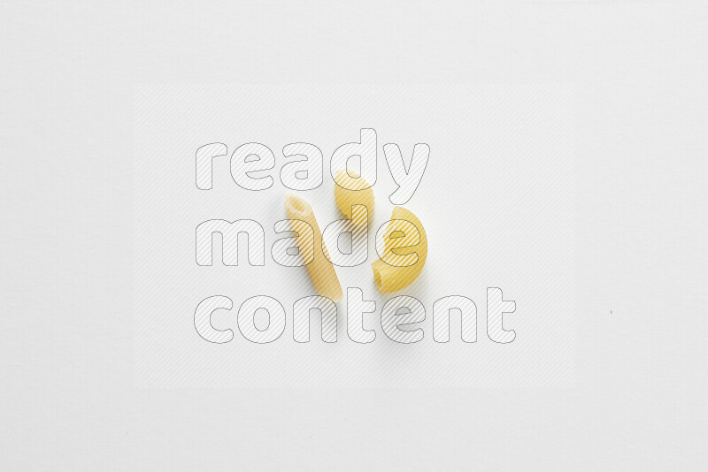 Different pasta types on white background