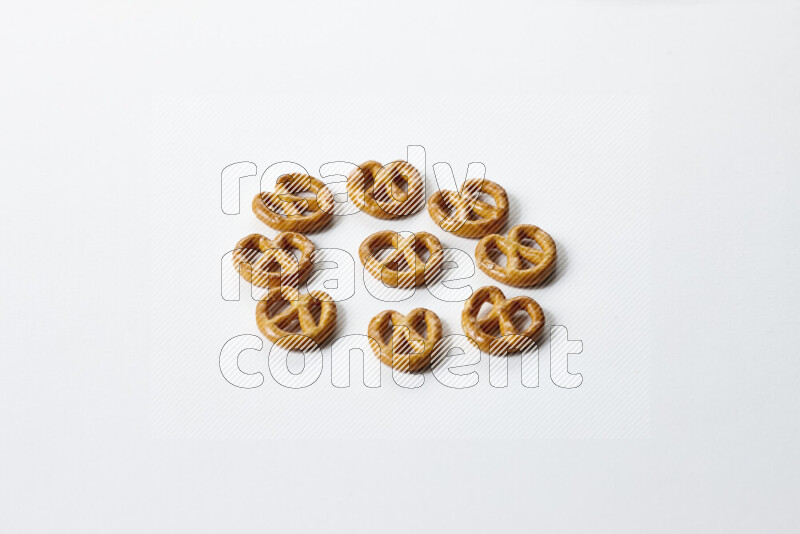 Pretzels snacks on white background