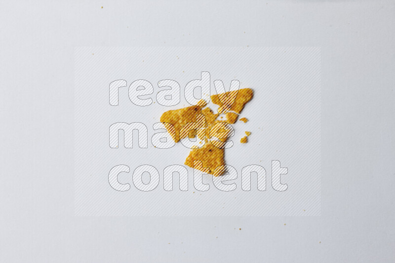 Nachos snacks on white background