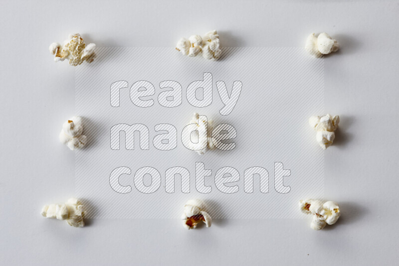 Popcorn snacks on white background