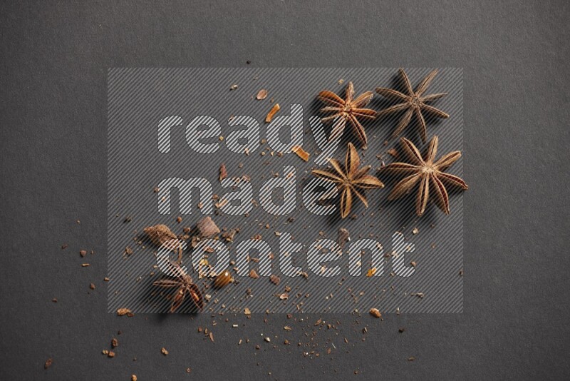 Star Anise on a black background