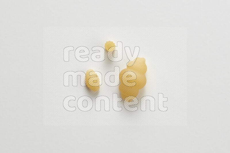 Different pasta types on white background