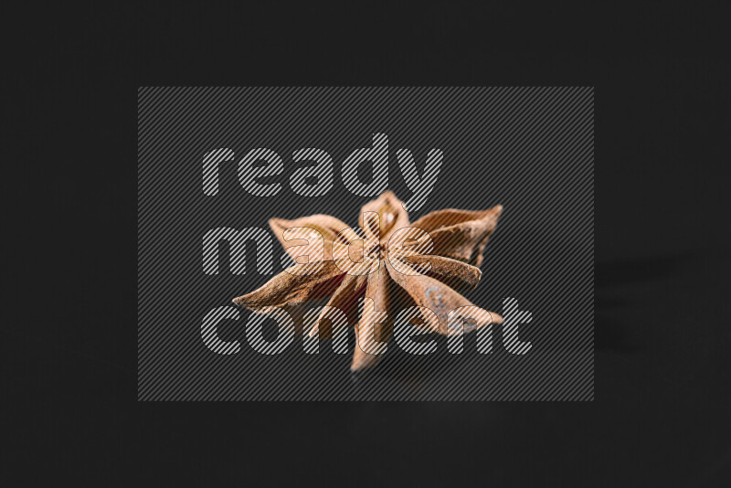 Star anise on black background