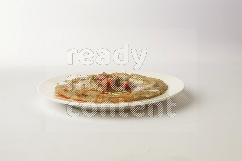 fava bean in a white plate direct on a white background
