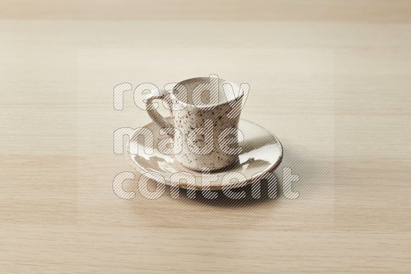 Pottery Cup on Oak Wooden Flooring, 15 degrees