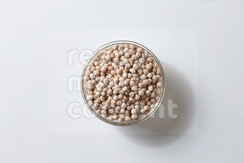 Chickpeas on white background