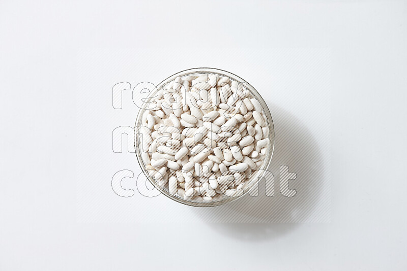 White beans on white background