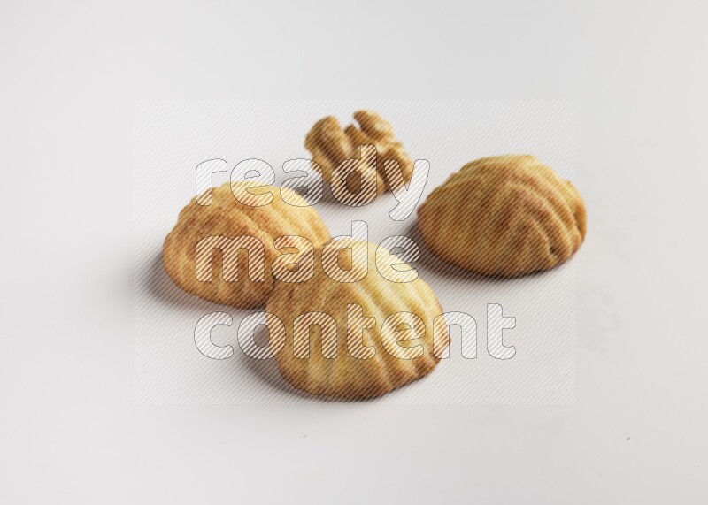 Three Pieces of Maamoul direct on white background