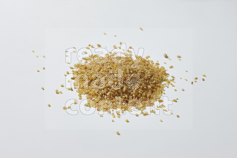 Coarse bulgur on white background