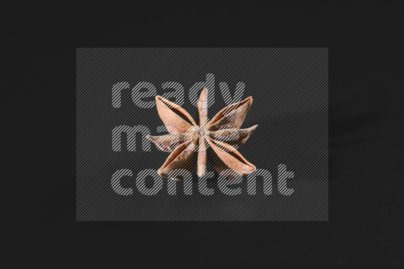 Star anise on black background