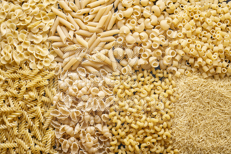 8 types of pasta filling the frame