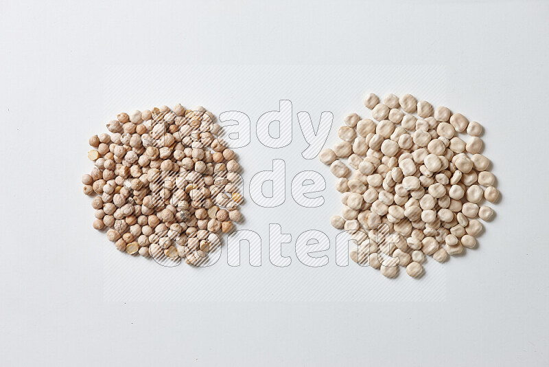Lupin Beans with chickpeas on white background