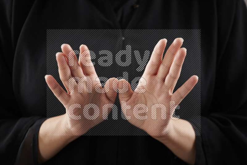 Woman hands gesturing sign language