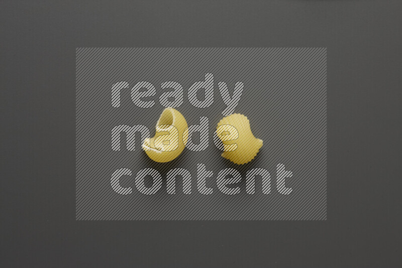 Pipe pasta on grey background