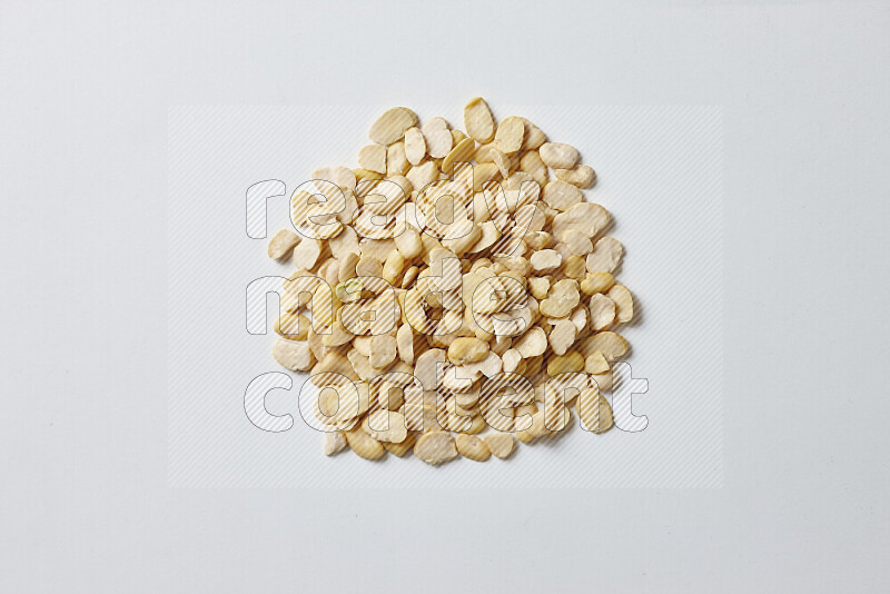 Crushed beans on white background
