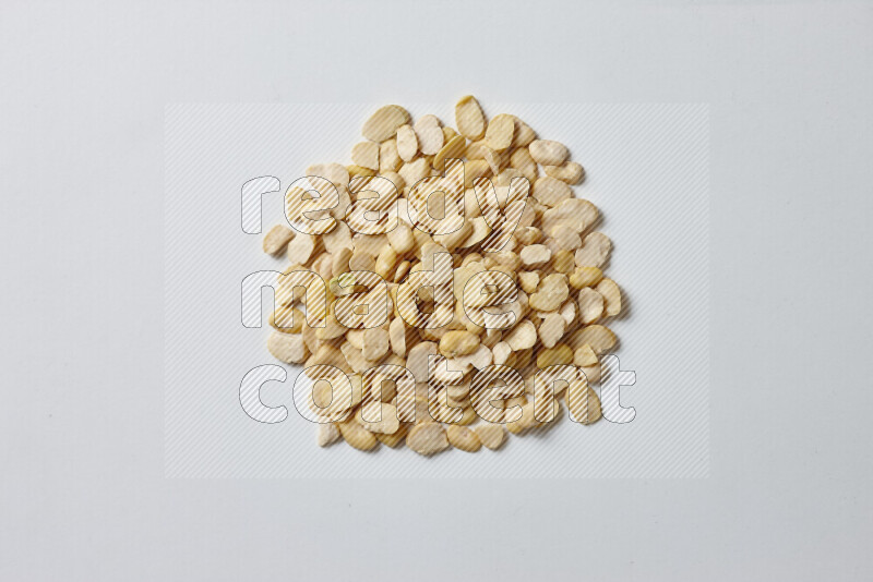 Crushed beans on white background
