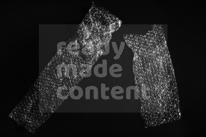 Bubble wrap texture on black background