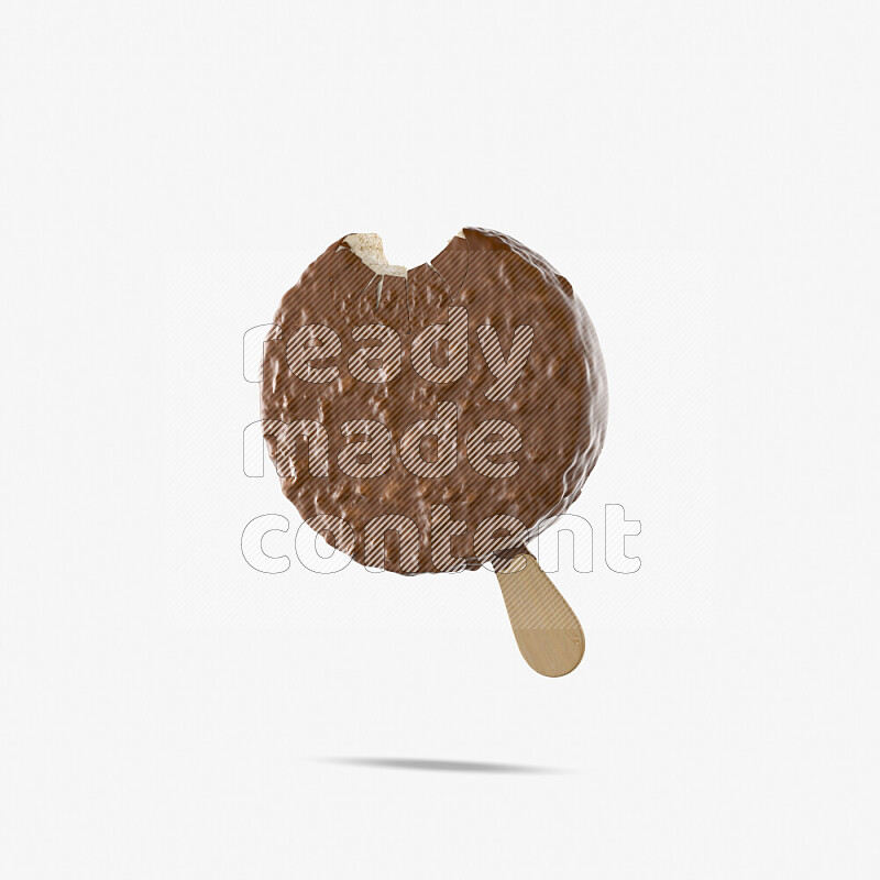 Chocolate ice cream stick mockup isolated on white background 3d rendering