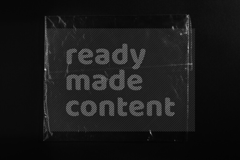 Transparent plastic textures on black background