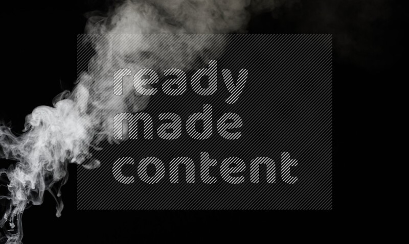 irregular white smoke on black background.