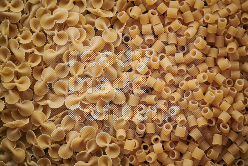 2 types of pasta filling the frame