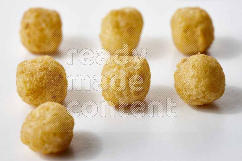 Puffs snacks on white background