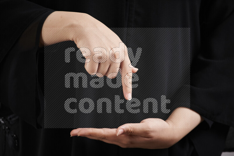 Woman hands gesturing sign language