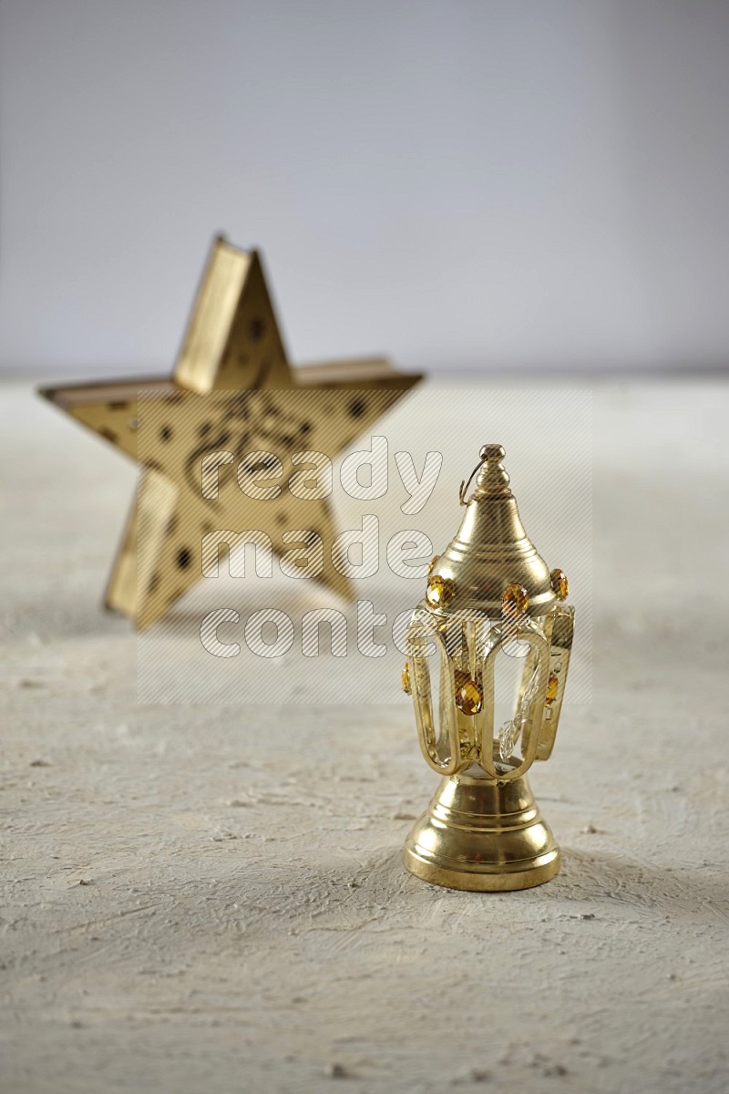 A star lantern with classic lantern on textured white background
