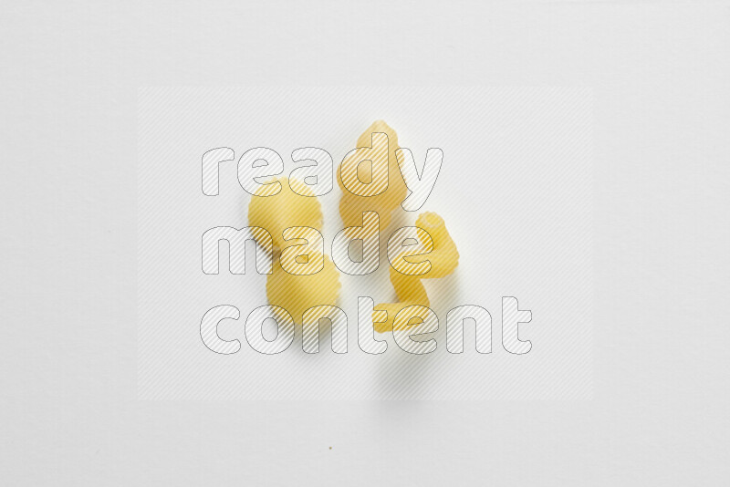 Different pasta types on white background