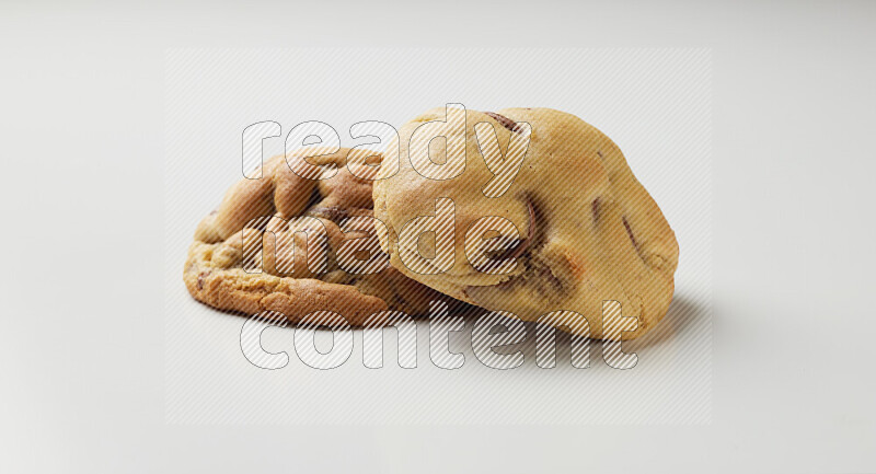 chocolate chip cookies on a white background