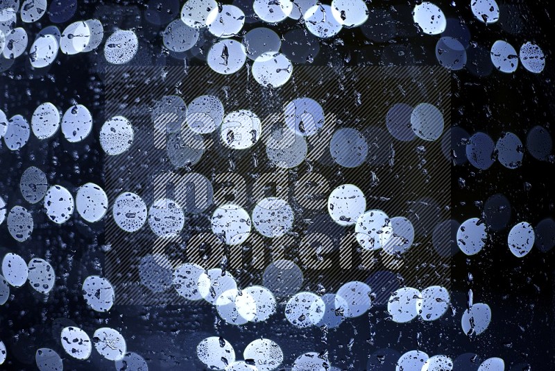 Bokeh light in white with water drops