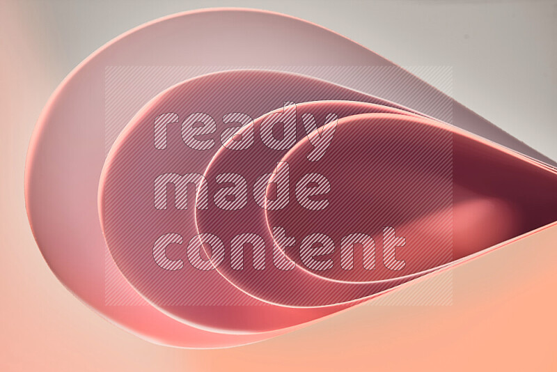 An abstract art of paper folded into smooth curves in red gradients