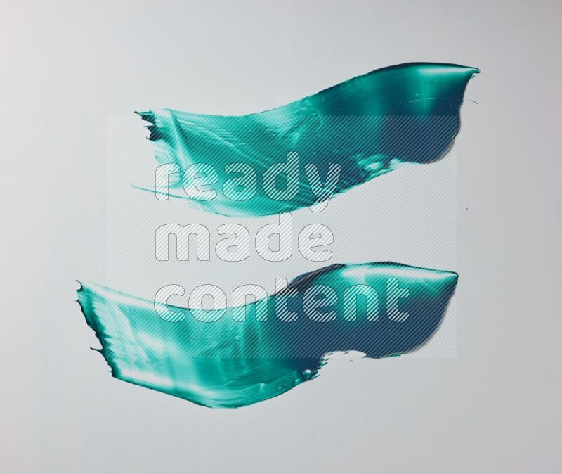 Turquoise zigzag painting knife strokes on white background