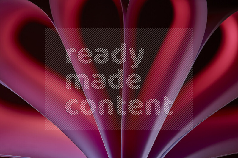 فن تجريدي يعرض منحنيات وتدرجات اللون الوردي والأحمر مكونه بضوء ملون