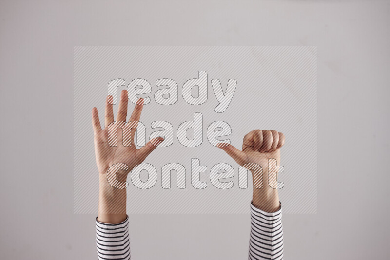 Woman hands gesturing sign language