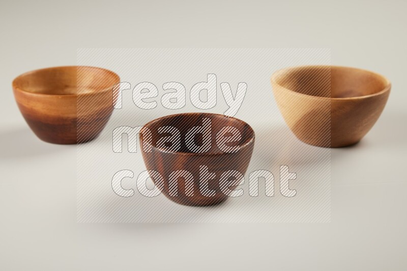 Wooden bowl on white background