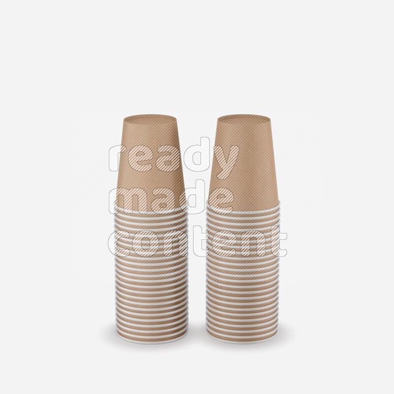Set of matte paper cups mockup isolated on white background 3d rendering