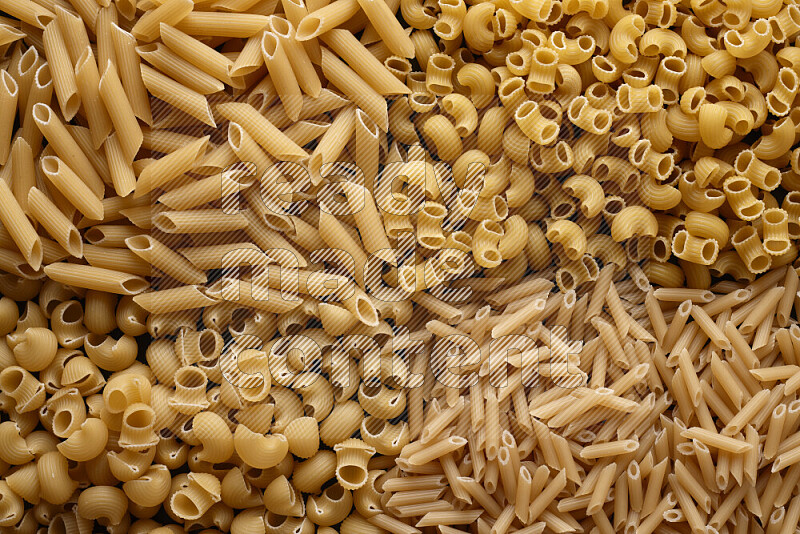 4 types of pasta filling the frame