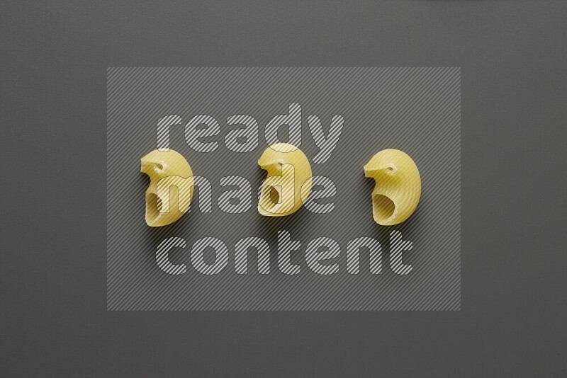 Pipe pasta on grey background