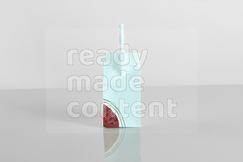 Origami juice box on grey background