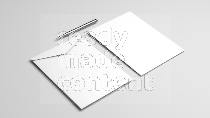 Corporate Stationery Elements, Blank White Textured Brand ID, On White Background