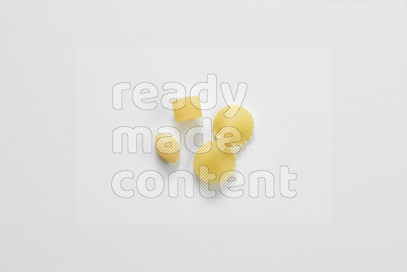 Different pasta types on white background