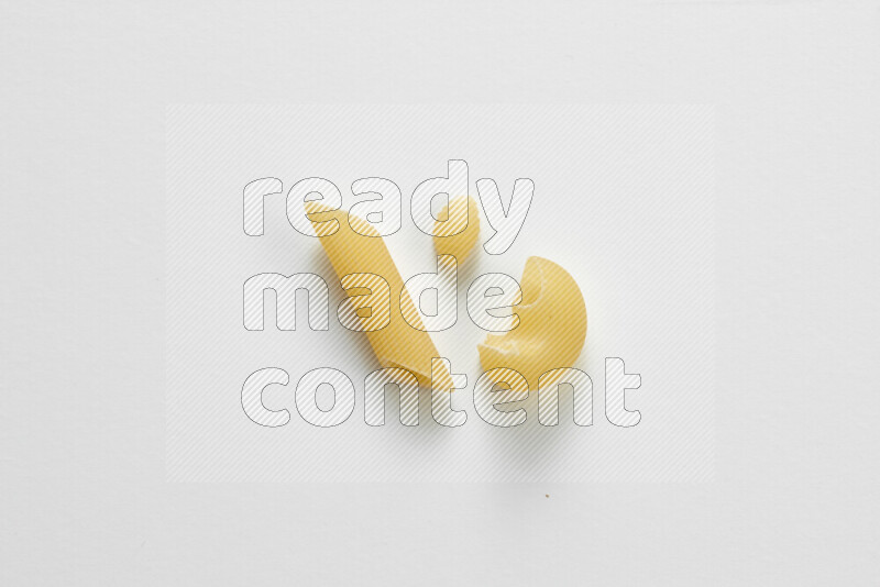 Different pasta types on white background