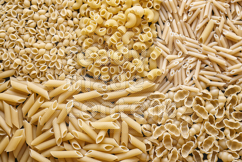 5 types of pasta filling the frame