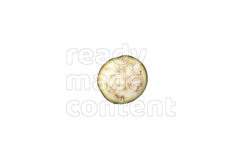 Eggplant slices on illuminated white background