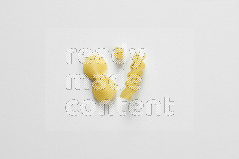 Different pasta types on white background