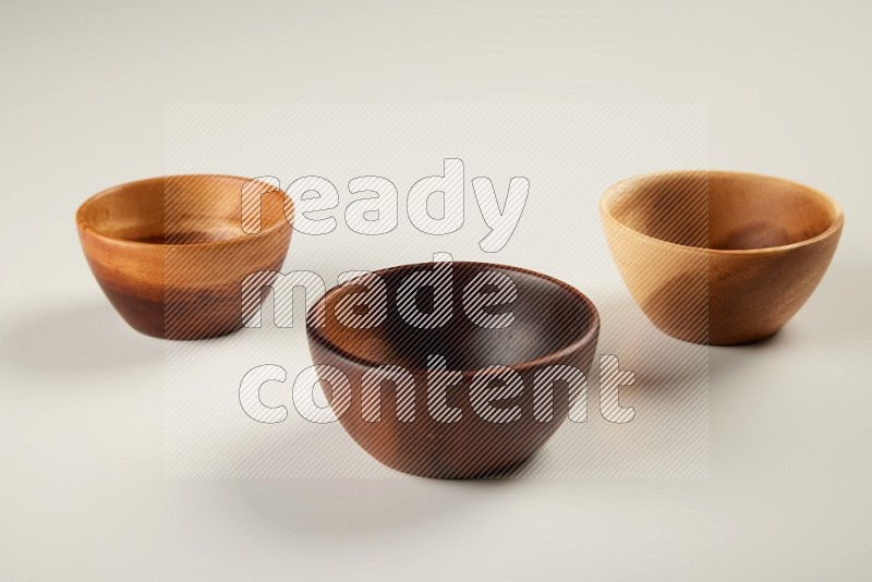 Wooden bowl on white background